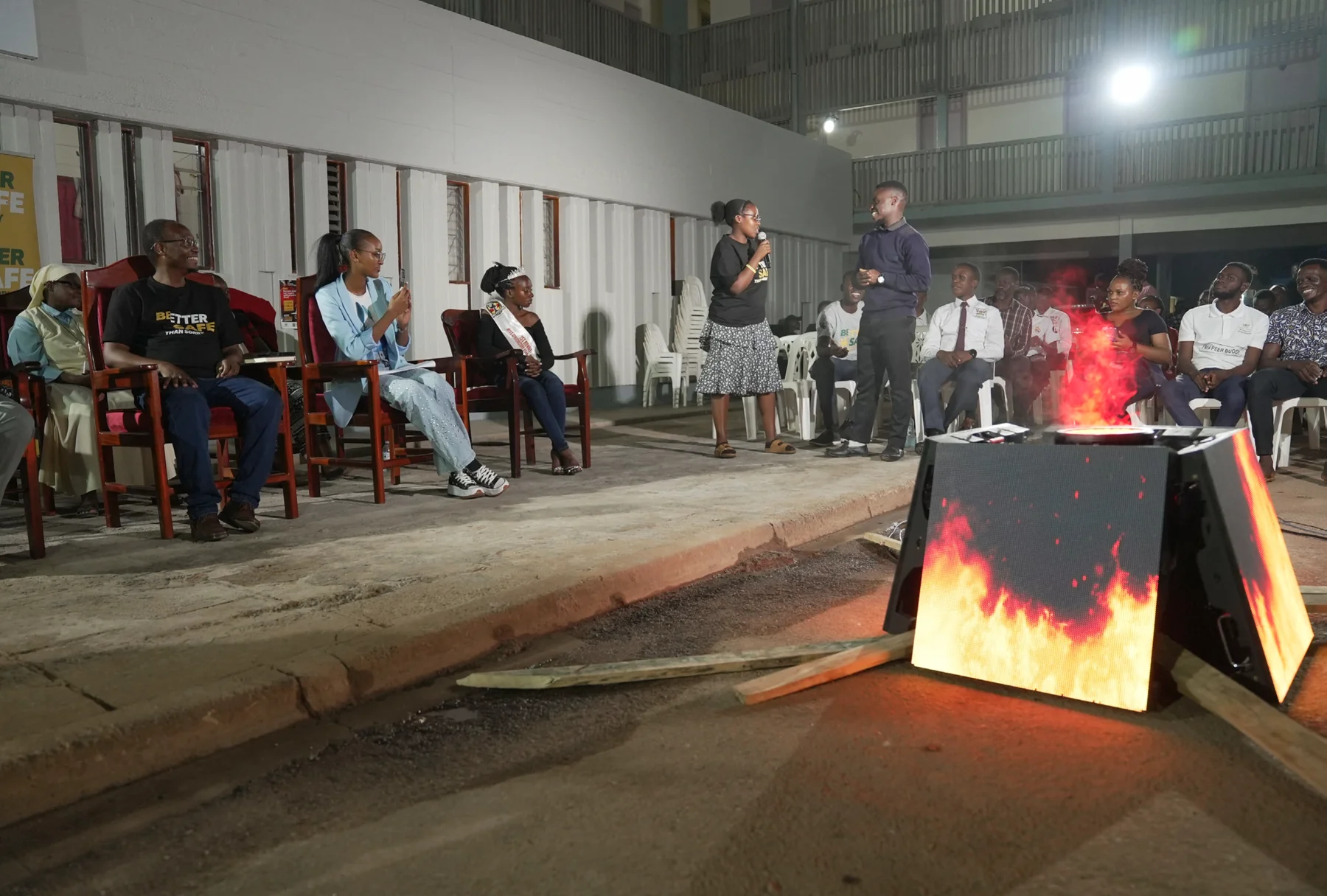 Emerging Leaders Program students and mentors in a fireside conversation